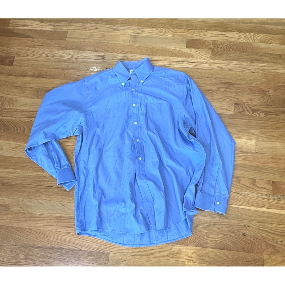 Brooks Brothers‎ Mens Blue Cotton Button Down Dress Shirt 16.5-5 Long Sleeve